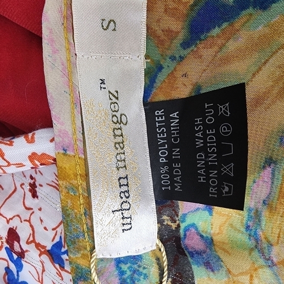 NEW YELLOW URBAN MANGOZ SIZE S, SEQUINS MULTICOLOR BLOUSE FALL SHEER AQUA - Picture 15 of 17